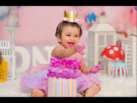 Mayukha's First Birthday cake smash || TRUE COLORS PHOTOGRAPHY