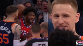 DONTE DIVINCENTZO LAUGHS AT JOEL EMBIID AFTER SHOVED BY HIM! THEN EMBIID GOES AT HIM!