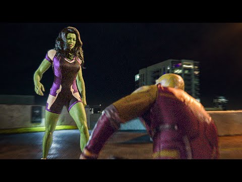 She-Hulk Clip - She-Hulk fights Daredevil (2022) | Superhero Society
