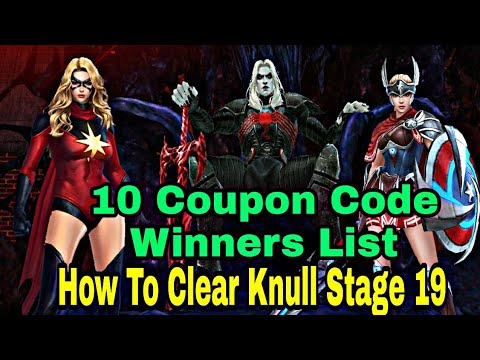 Coupon Code Winners | WBL Knull Stage 19 Clear With Sharon And Moonstone - Marvel Future Fight