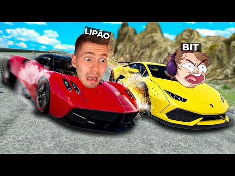 LIPÃO e BITGAMER descendo a LADEIRA no BeamNG Drive!