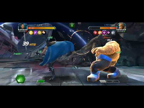 MCOC AW R4 Valkyrie vs R3 Thing, ebb and flow knockdown, section 1 path 5