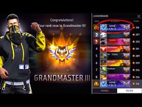 Grandmaster TOP 00001 RANK Push: Free Fire