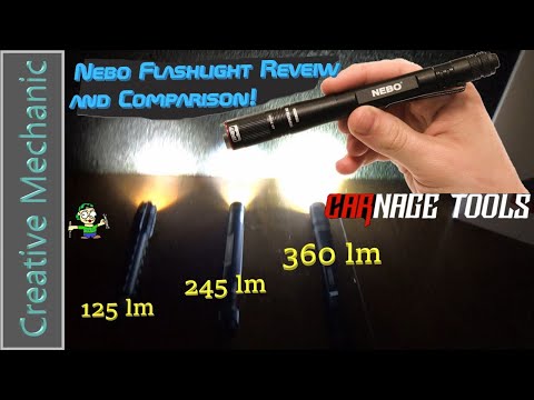 Nebo Inspector (RC) flash light reviewed.  Vs.  Coast HP3R and Bushnell PRO 125 | EDC shootout