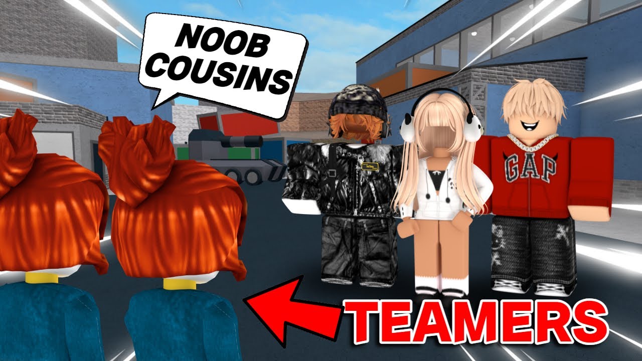 BEATING MM2 TEAMERS WITH OUR COUSINS...