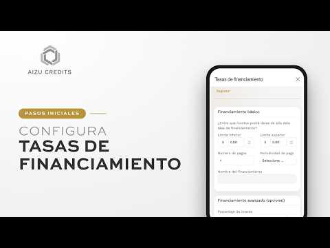 Configura una tasa de financiamiento