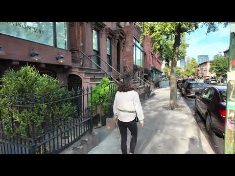 Brooklyn New York Fort Greene Brownstown Walk and Park, ASMR No Talking