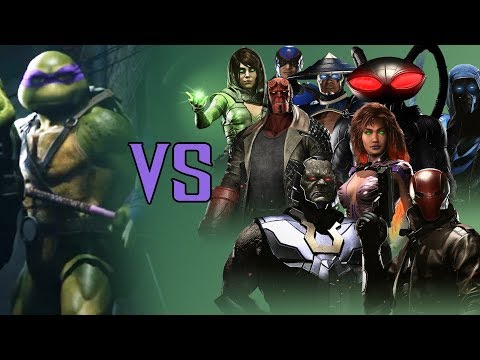 INJUSTICE 2 - TMNT - DONATELLO vs DLC Characters (UNIQUE DIALOGUES) - Ninja Turtles