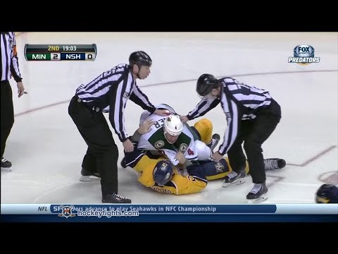 Clayton Stoner vs Paul Gaustad Jan 12, 2014