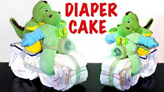 Baby Shower Idea - DIY Boys Motorcycle Diaper Cake - How to make a Diaper Cake