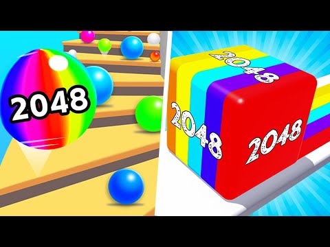 Tiktok 2345⭐ Games Stair Ball Fever x Bounce Merge 2048 -  All Levels Satisfying Mobile Game Number