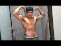 Young Bodybuilder Workout And Intense Muscle Flexing Show