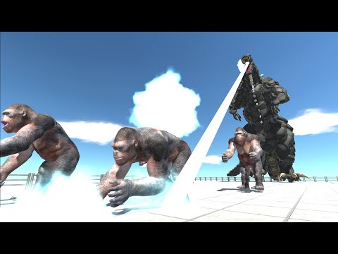 Escape From Godzilla Atomic Breath! Primates, Mammals With Commentary Animal Revolt Battle Simulator