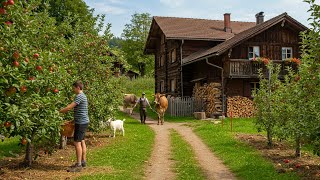 Two hours of life in a Swiss Alpine villages | Between orchards and remote farms