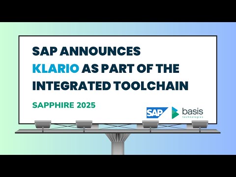 SAP announces Klario as part of the integrated toolchain at Sapphire 2025