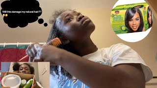Trying the Olive Miracle perm for the first time on my natural 4c hair🤯🤭