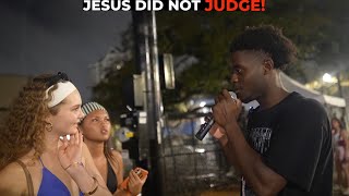 Street Preaching Jesus Boldly At Huge Party Schoo! (Florida State University)