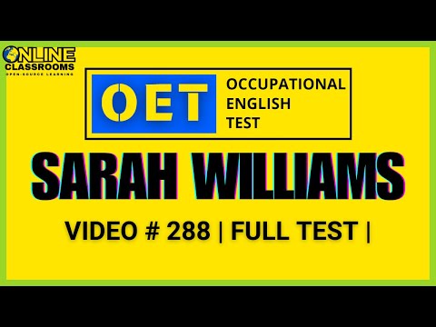 OET listening test | Sarah Williams | OET 2.0 Online Classroom