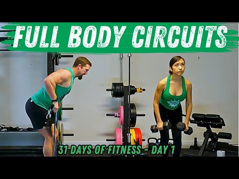 Full Body Circuit Workout at Home - Dumbbells or Bands