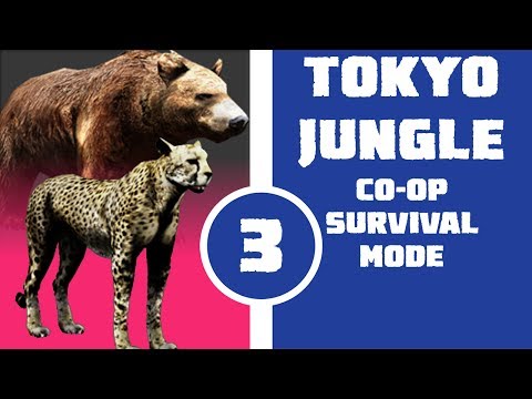 Let's Play Tokyo Jungle Co-op (Survival Mode) Part 3 - Cheetah and Kawaii Bear