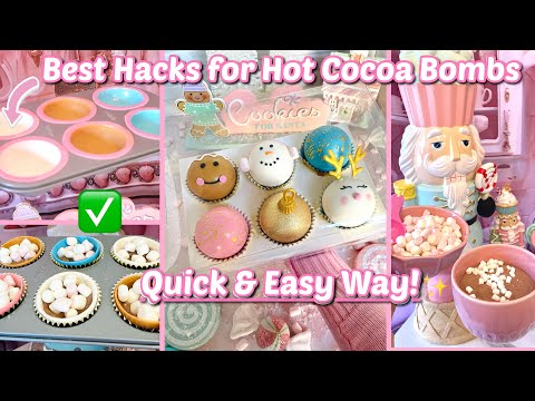 Quick and Easy Hot Cocoa Bombs | HOT CHOCOLATE BOMB HACKS | Pinkmas Edition