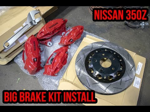 Nissan 350Z Big Brake Kit Install // F1 Motorsports