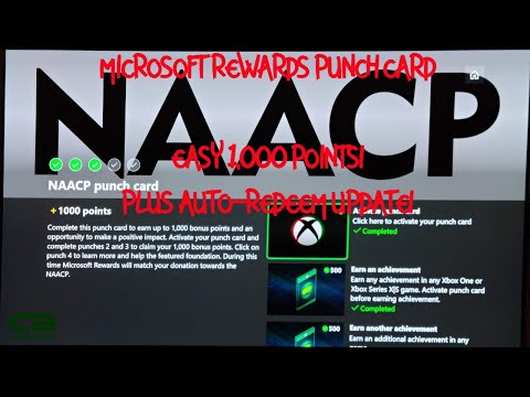 NAACP Microsoft Rewards Punch Card - 1,000 Easy Points + Xbox $10 Auto-Redeem Gift Card Update!