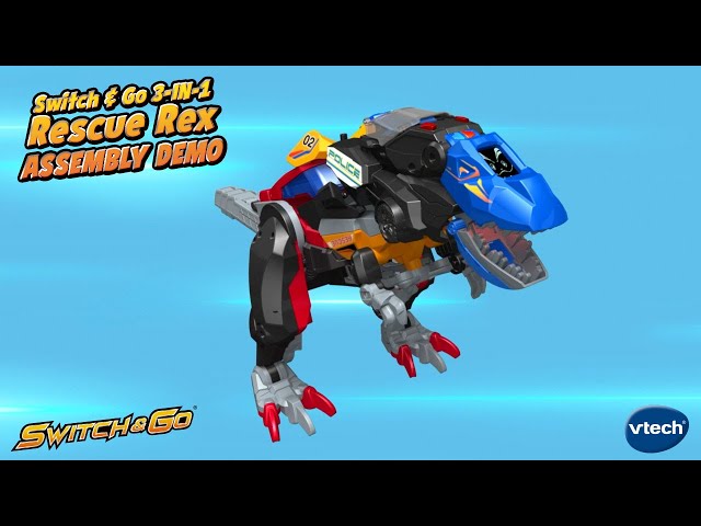 Vídeo relacionado con VTech - Switch&Go Dinos 4 en 1 Mega T-Rex S.O.S., Superdinosaurio Combinado de Tres vehículos de Emergencia, Dinosaurios y Figuras de acción, Juguete para niños +3 años, Versión ESP