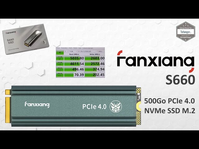 Vídeo relacionado con fanxiang SSD 500GB PCIe 4.0 NVMe M.2 2280-6300 MB/s de Lectura, 3100 MB/s de Escritura - Disco Duro SSD Interno Compatible con PS5, Ordenador Escritorio y portátiles