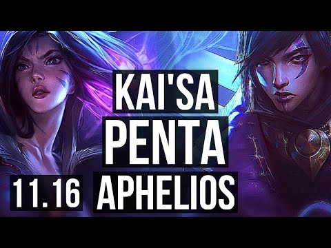 KAI'SA & Zilean vs APHELIOS & Maokai (ADC) | Penta, 600+ games, 1.1M mastery | KR Diamond | v11.16