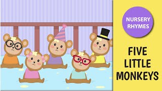 Five Little Monkeys With Lyrics | Nursery Rhymes - YouTube