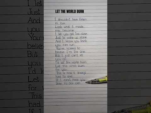 LET THE WORLD BURN Lyrics Song by Chris Grey #lettheworldburn #lyrics #chrisgrey