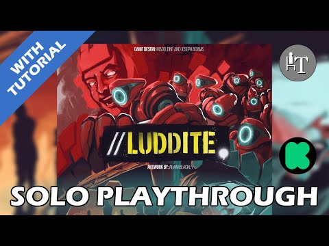 Tutorial & Solo Playthrough PREVIEW of Luddite - Solo Board Game