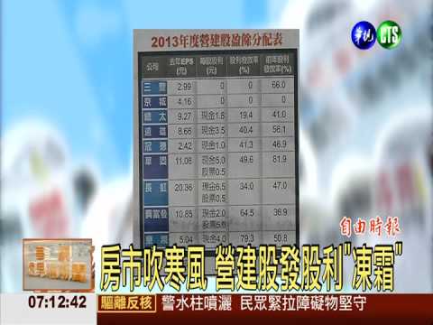 房市吹寒風 營建股發股利"凍霜"