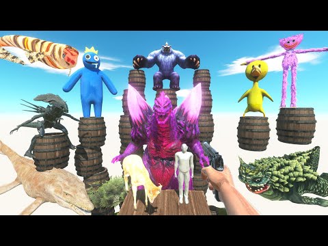 FPS Avatar Jurassic Park Rescues Deer Fawn & Fight Pink SpaceGodzilla,Animal Revolt Battle Simulator