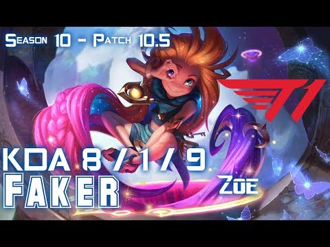 T1 Faker ZOE vs TALON Mid - Patch 10.5 KR Ranked