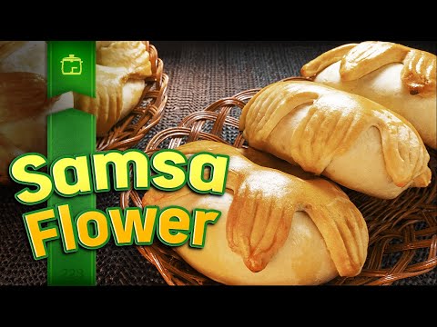 Samsa Flower with meat stuffing - delicious, tender pastry. Easy and Tasty Recipe!