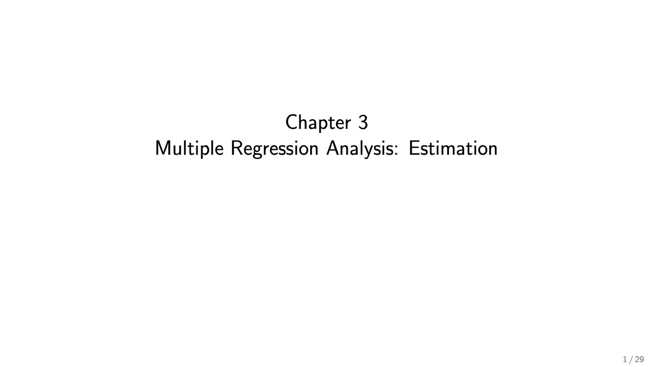 Wooldridge Econometrics for Economics BSc students Ch. 3: Multiple Regression Analysis: Estimation