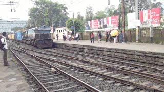preview picture of video 'Almost Fully Loaded Container Rake hauled by HUBLI WDG-4 #12103 at good speed'
