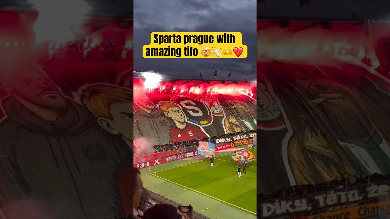 “Insane Choreo! 🔥 Sparta Prague Ultras Impress with Stunning Tifo vs Bohemians Prague 🇨🇿”