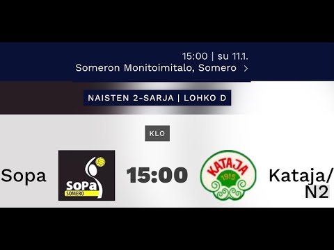 SoPa N2 - Maskun Kataja N2/  SU  11.1 .20256 klo 15:00  // Someron Monitoimitalo, Somero