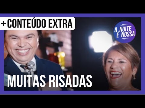 Silvio Santos e Célia Pinho se divertem com comentários enviados pelo público do A Noite é Nossa