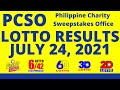 LOTTO RESULTS | JULY 24, 2021 | Grand Lotto 6/55 | Lotto 6/42 | 6Digits | 3Digit | EZ2 | PCSO
