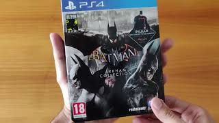 unboxing Batman Arkham Collection PS4 (steelbook) - exclusive gamestop - NEW! - ITA