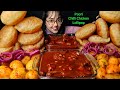 Eating Lots Of Poori Spicy Chilli Chicken Lollipop Egg Masala Big Bites Asmr Eating Mukbang