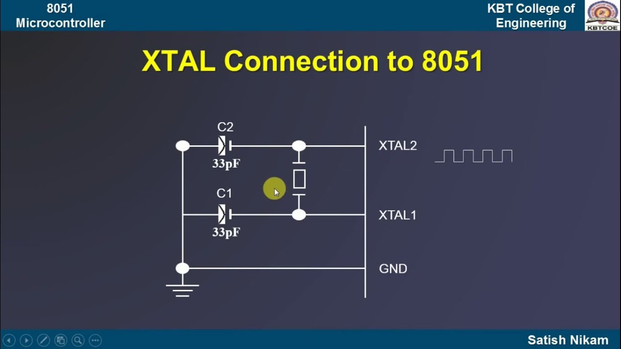 Oscillator circuit for 8051 Microcontroller