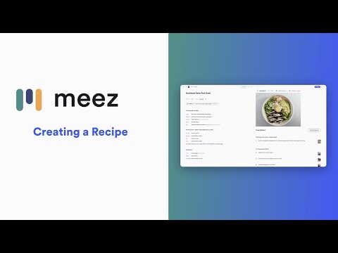 How to Create a Recipe in meez