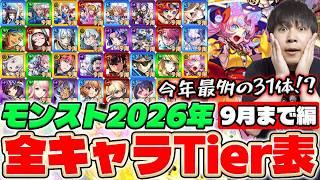【モンスト】2026年全キャラTier表『ラブライブコラボ、激獣神祭限定サクリファイス、MONST FREAK2026、リゼロ第2弾コラボ、獣神化改風神雷神αまで』【2026年全キャラTier #9】