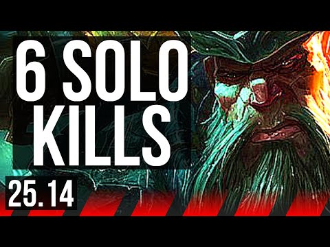 GANGPLANK vs DARIUS (TOP) | 6 solo kills, 14/4/12, 600+ games | EUW Diamond | 25.14