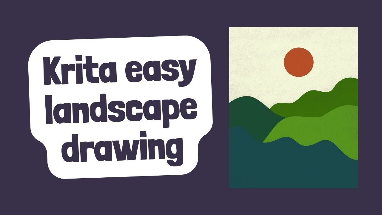 Krita landscape drawing • Easy landscape drawing tutorial  • Krita tutorial for beginners